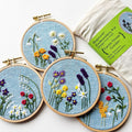 Family Flower Garden in Blue Design Your Own Embroidery Kit Primary Image