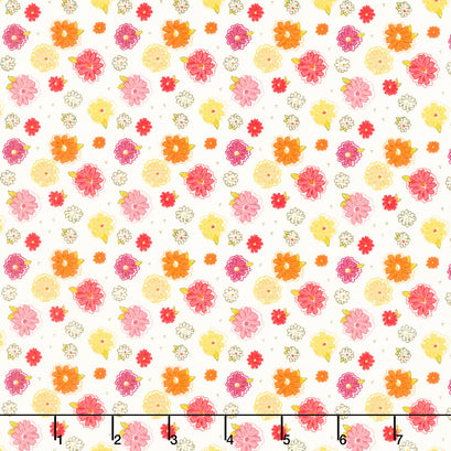 Adel in Summer - Zinnias Cream Yardage