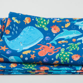 Under the Sea - Fin-Tastic Navy 2 Yard Cut