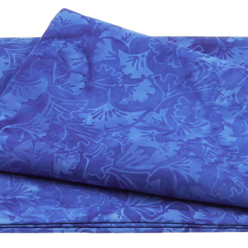 Blossoms and Blooms Batiks - Ginko Leaves Blue Marine 2 Yard Cut Primary Image