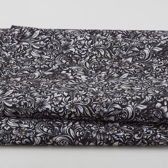 Allure - Watercolor Textured Floral Dark Gray 118" Wide 3 Yard Cut