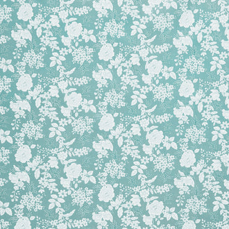 Tranquility - Floral Dark Aqua Yardage