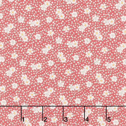 Aunt Grace Calicos - Blooms Red Yardage