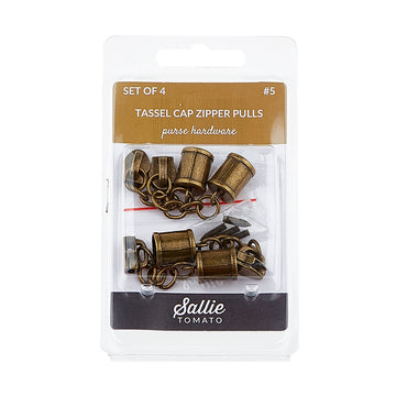 Sallie Tomato Tassel Cap Zipper Pulls - Set of Four Antique Alternative View #1