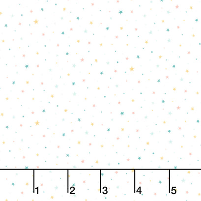 Ooh La Llama - Stars & Tiny Dots White Yardage