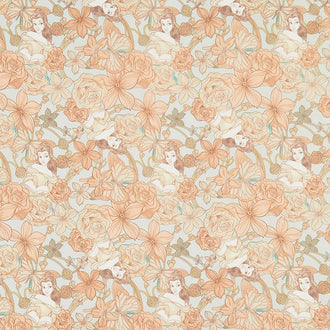 Disney Princess - Belle Floral Scatter Blue Yardage