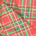 Deck The Halls ( Timeless Treasures) - Metallic Holiday Plaid Red Yardage Alternative View #1