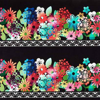 A Groovy Garden - Border Stripe Multi Yardage