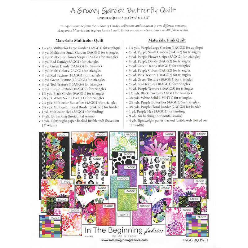 A Groovy Garden Butterfly Quilt Pattern Alternative View #1