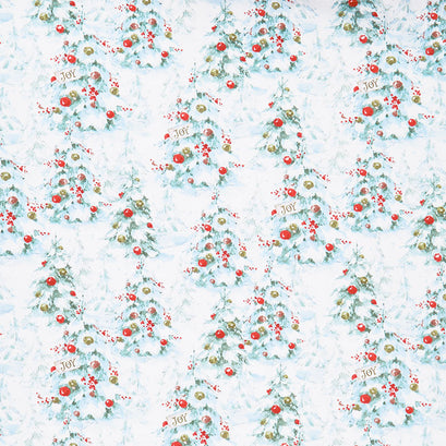 A Magical Christmas - Trees Allover White Yardage