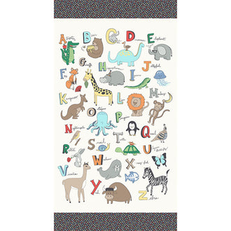 A to Zoo - Animal ABC Ivory Panel