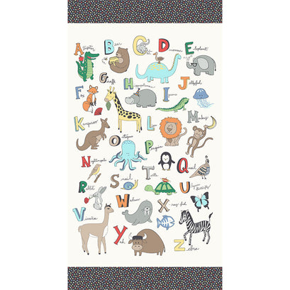 A to Zoo - Animal ABC Ivory Panel