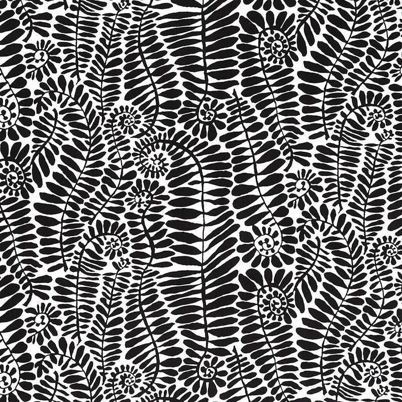 Kaffe Collective - August 2022 - Fronds Black Yardage Primary Image