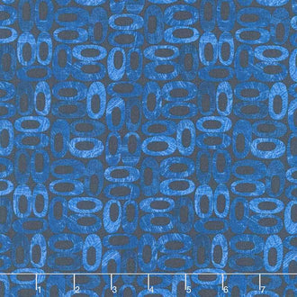 Alluring Butterflies - Oblongs Medium Blue Yardage