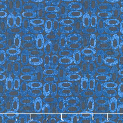 Alluring Butterflies - Oblongs Medium Blue Yardage
