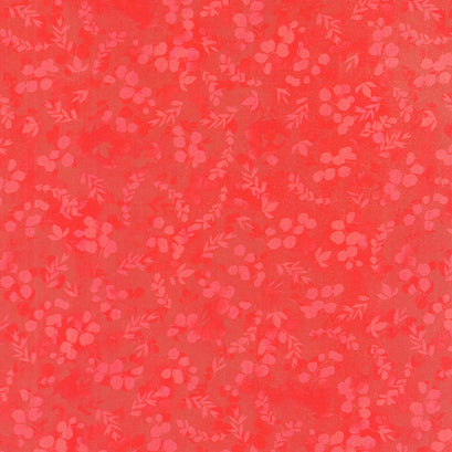 Fusions Wide - Leaves Cardinal 108" Wide Backing
