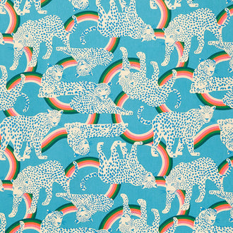 Reverie - Rainbow Leopard Succulent Metallic Yardage
