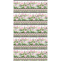 Water Lilies - Water Lily Border Stripe Cream Multi Yardage Alternative View #1