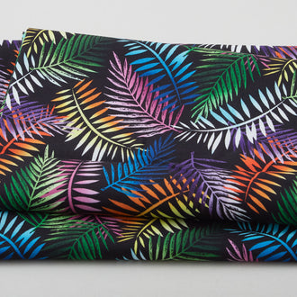 Let's Get Tropical - Tropical Foliage Black 2 Yard Cut