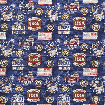 Military - Navy Camo Flag Multi Yardage Primary Image