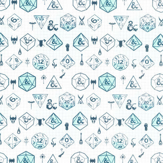 Hasbro - Dungeons and Dragons Tonal Grid Blue Yardage