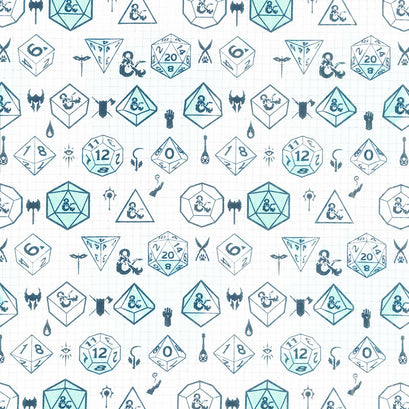 Hasbro - Dungeons and Dragons Tonal Grid Blue Yardage