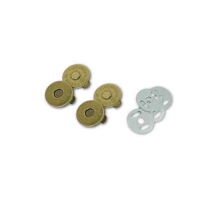 Emmaline Magnetic Snap Closure - 3/4" Slim Antique Brass