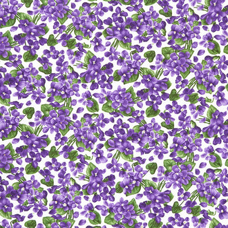 Viola - Bouquets Vintage White Yardage