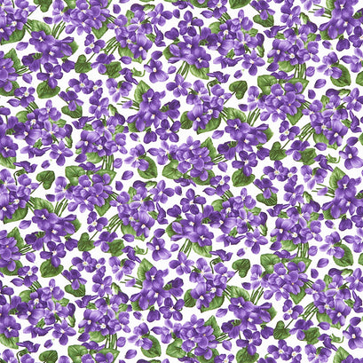 Viola - Bouquets Vintage White Yardage