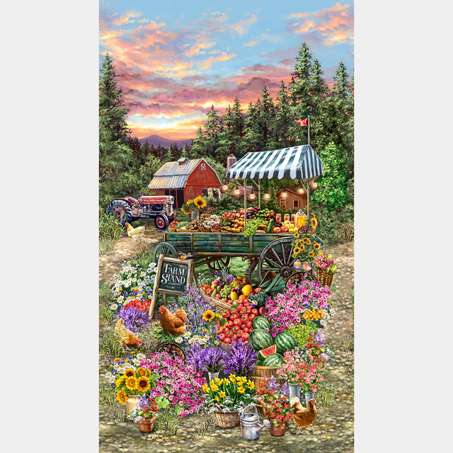 Novelty - Timeless Treasures - Farms Stand Multi Panel Primary Image