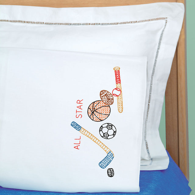 Sports Embroidery Child Pillowcase Primary Image