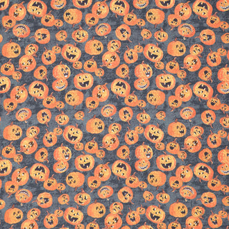 All Hallows Eve - Jack-o-Lanterns Black Yardage