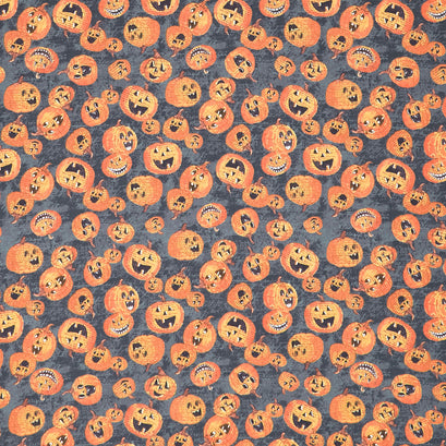 All Hallows Eve - Jack-o-Lanterns Black Yardage