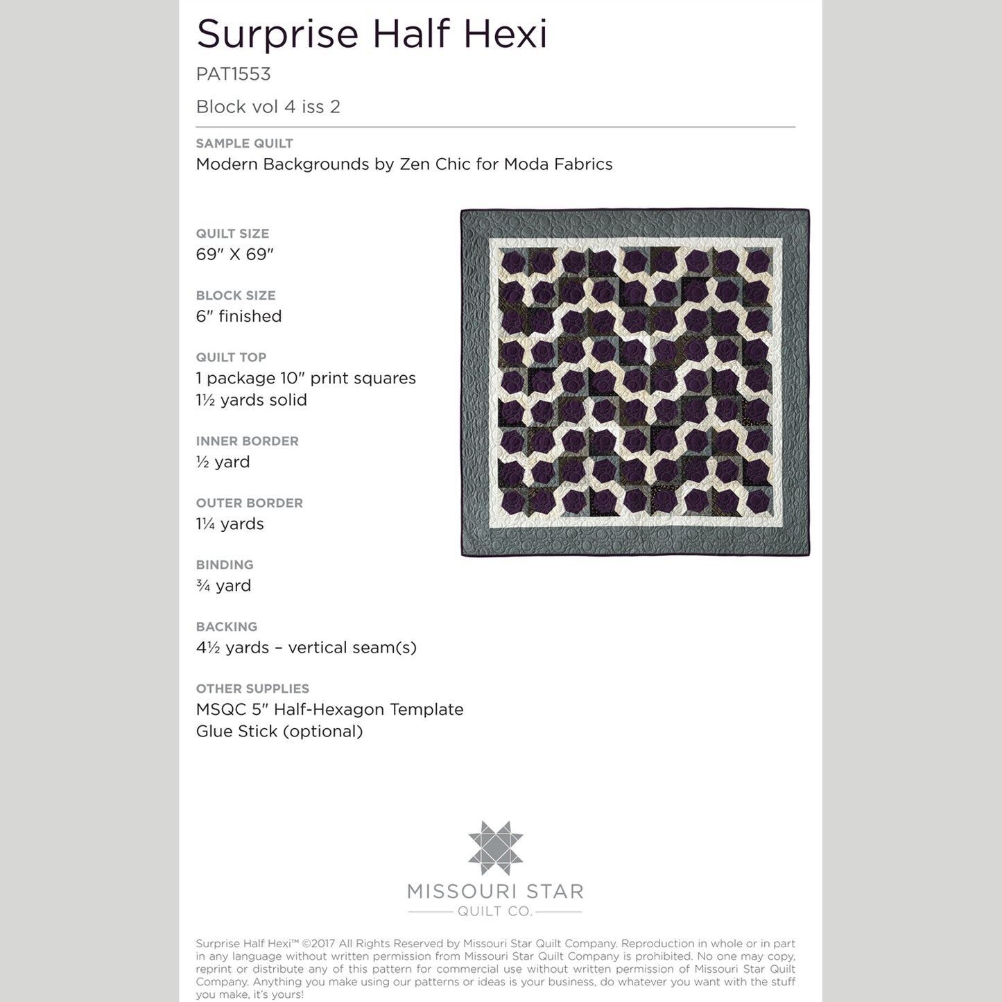 Digital Download - Surprise Half Hexi Quilt Pattern by Missouri Star Alternative View #1