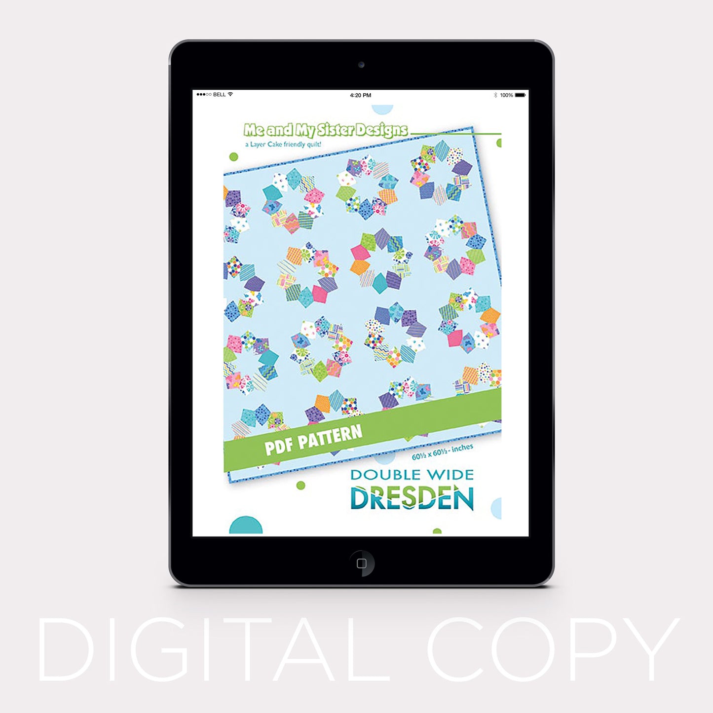 Digital Download - Double Wide Dresden Quilt Pattern Primary Image