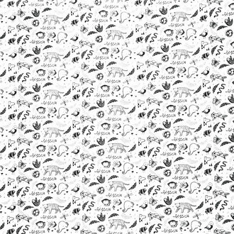 ABC Menagerie - Creatures White Yardage