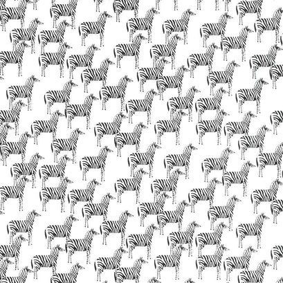 ABC Menagerie - Zebra White Yardage