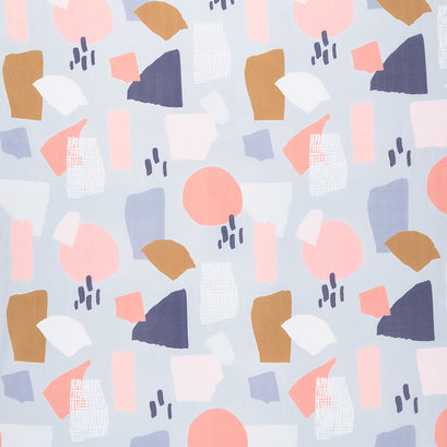 Abstract Collage - Free Hand Geometric Shapes Muted Yardage
