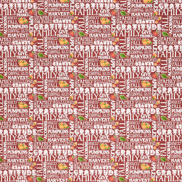 Monthly Placemat Coordinate - November Autumn Text Barn Red Yardage Primary Image