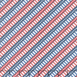 Hearts' Anthem - Diagonal Stripe Navy Yardage Primary Image