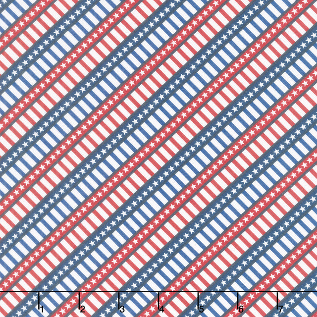 Hearts' Anthem - Diagonal Stripe Navy Yardage Primary Image