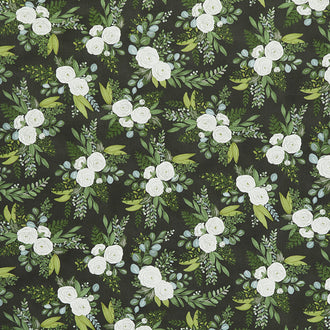 Happiness Blooms - All Over Floral Slate Yardage