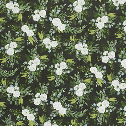 Happiness Blooms - All Over Floral Slate Yardage
