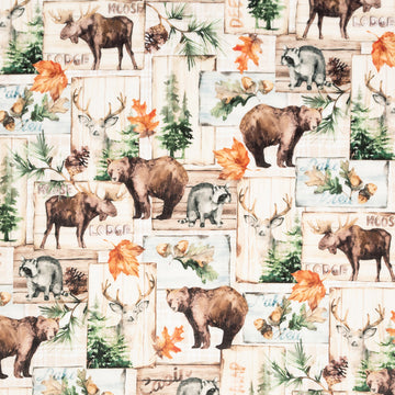 Cuddle® Prints - Moose Lodge Natural Digitally Printed Yardage Primary Image