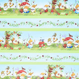 Buzzin' with My Gnom-iezz - Bee Gnomes Repeating Stripe Multi Yardage Primary Image