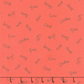 Coloring on the Farm - Animal Names Red Yardage
