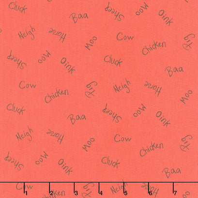 Coloring on the Farm - Animal Names Red Yardage