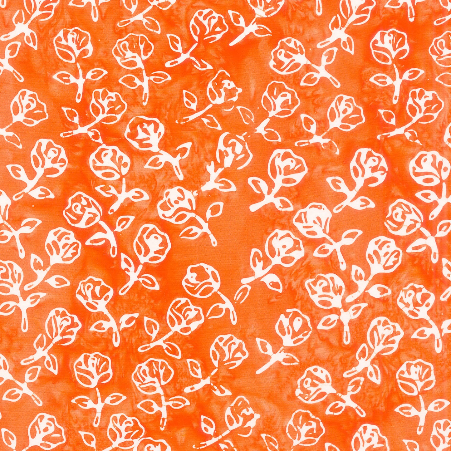 Dutchy Blues - Rosebuds Orange Yardage Primary Image