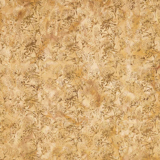 Natural Healing Batiks - Floral Herb Brown Jute Yardage