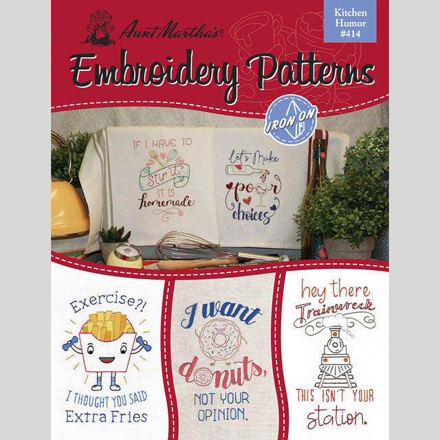 Aunt Martha's Kitchen Humor Iron-On Embroidery Pattern Primary Image